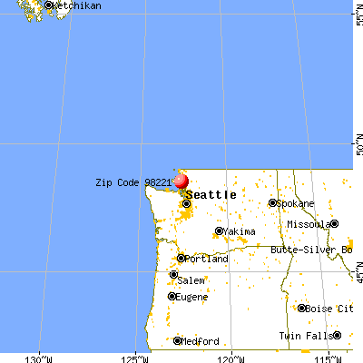 Anacortes, WA (98221) map from a distance