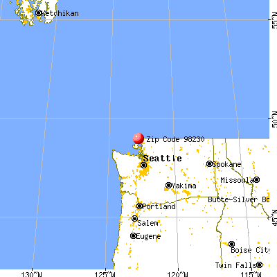 Birch Bay, WA (98230) map from a distance