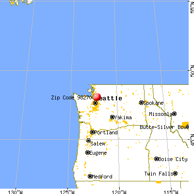 Marysville, WA (98270) map from a distance