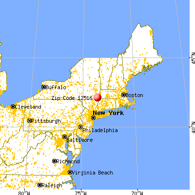 Copake, NY (12516) map from a distance