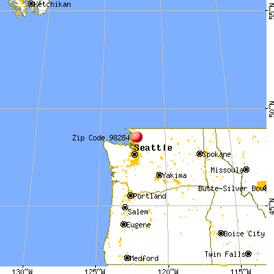 Sedro-Woolley, WA (98284) map from a distance