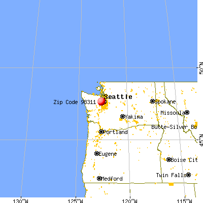 Silverdale, WA (98311) map from a distance