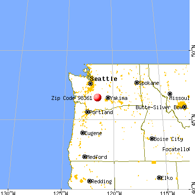 Packwood, WA (98361) map from a distance