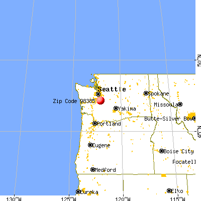 South Prairie, WA (98385) map from a distance