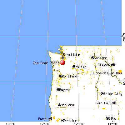 Spanaway, WA (98387) map from a distance