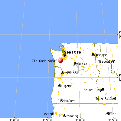 Tumwater, WA (98512) map from a distance