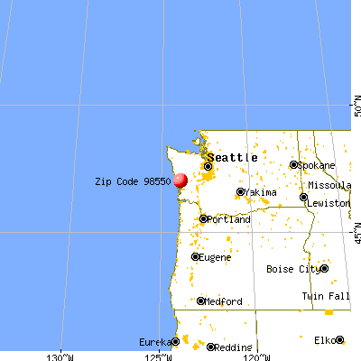 Hoquiam, WA (98550) map from a distance