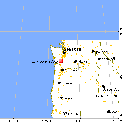 Napavine, WA (98565) map from a distance