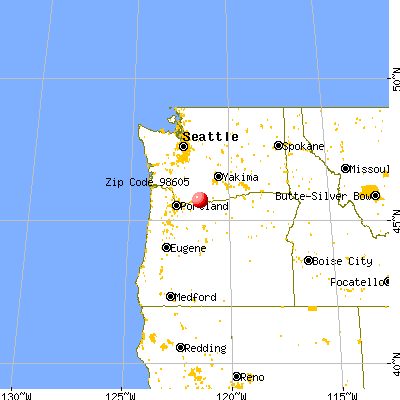 Bingen, WA (98605) map from a distance