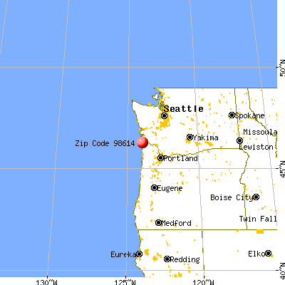 Chinook, WA (98614) map from a distance