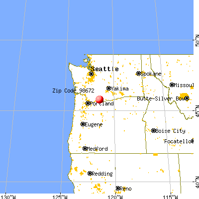 White Salmon, WA (98672) map from a distance