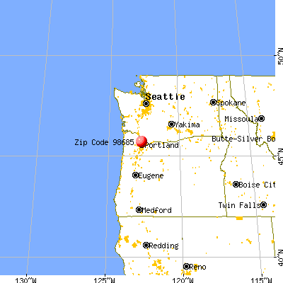 Salmon Creek, WA (98685) map from a distance
