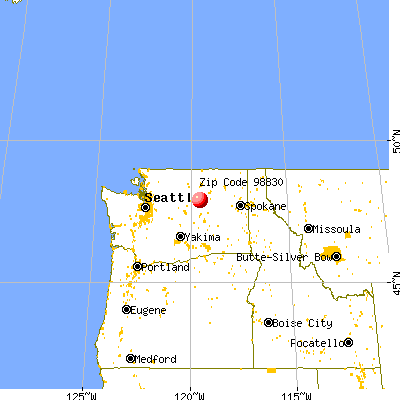 Mansfield, WA (98830) map from a distance