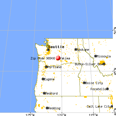 Yakima, WA (98908) map from a distance