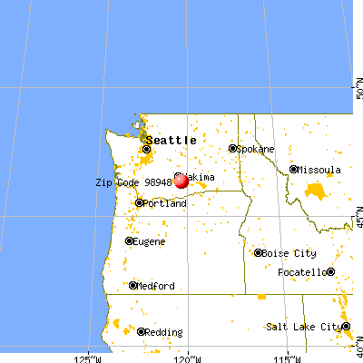 Toppenish, WA (98948) map from a distance