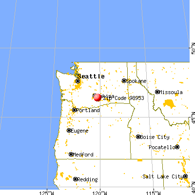 Zillah, WA (98953) map from a distance