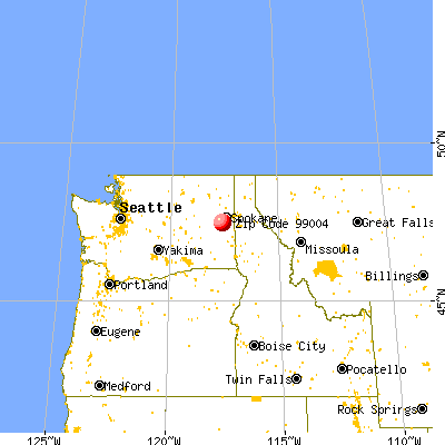 Cheney, WA (99004) map from a distance