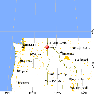 Spokane Valley, WA (99016) map from a distance