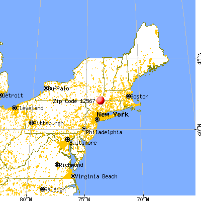 Pine Plains, NY (12567) map from a distance