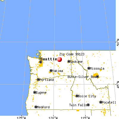 Electric City, WA (99123) map from a distance