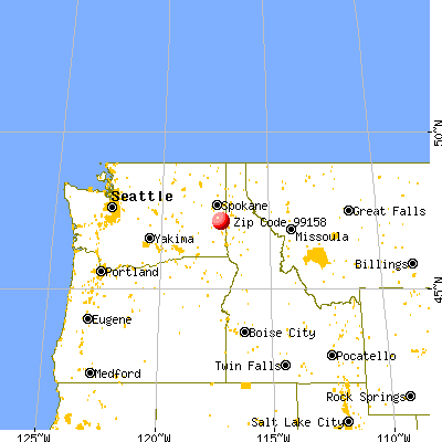 Oakesdale, WA (99158) map from a distance
