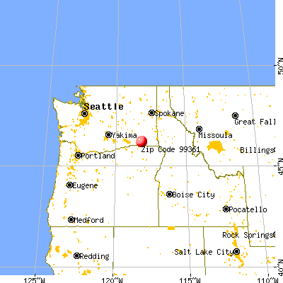 Waitsburg, WA (99361) map from a distance