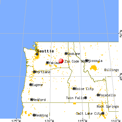 Washtucna, WA (99371) map from a distance