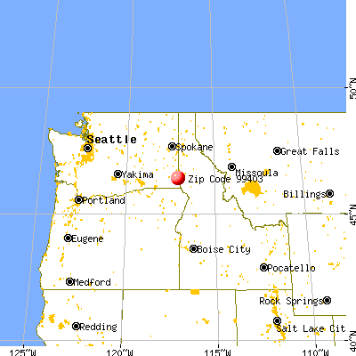 Clarkston Heights-Vineland, WA (99403) map from a distance