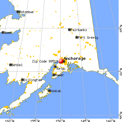 Anchorage, AK (99513) map from a distance