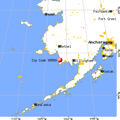 Goodnews Bay, AK (99589) map from a distance