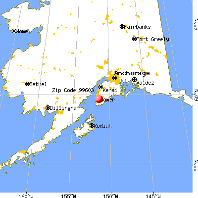 Fox River, AK (99603) map from a distance