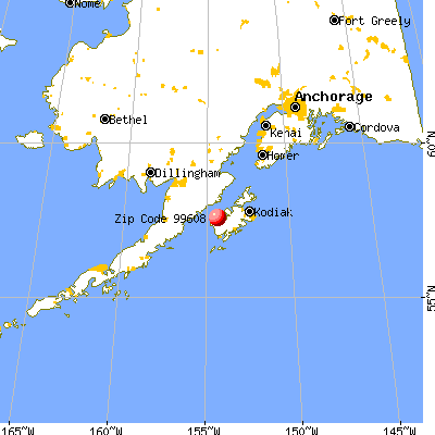 Karluk, AK (99608) map from a distance