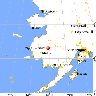 Lower Kalskag, AK (99626) map from a distance