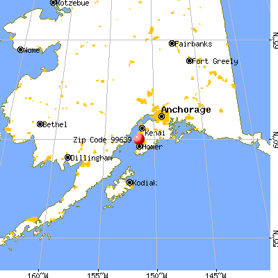 Ninilchik, AK (99639) map from a distance