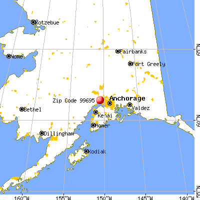 Anchorage, AK (99695) map from a distance