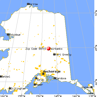 Fairbanks, AK (99703) map from a distance