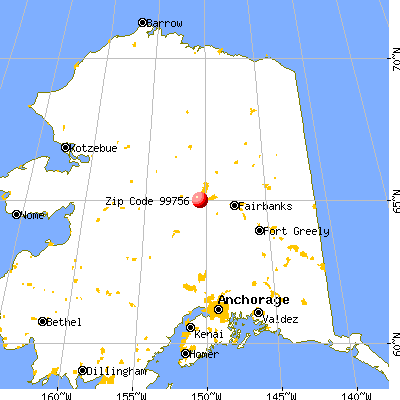 Manley Hot Springs, AK (99756) map from a distance