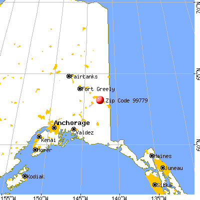 Tetlin, AK (99779) map from a distance