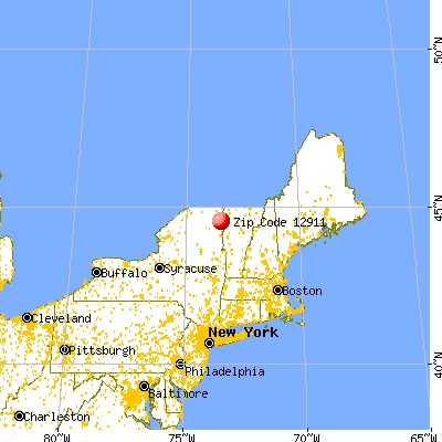 Keeseville, NY (12911) map from a distance