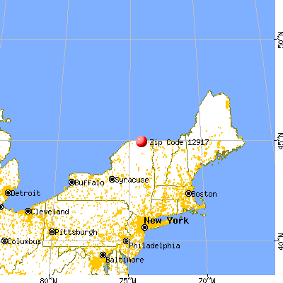 Burke, NY (12917) map from a distance