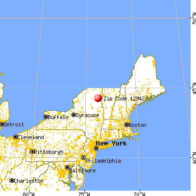 Keene, NY (12942) map from a distance