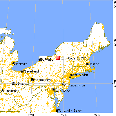 Chittenango, NY (13037) map from a distance