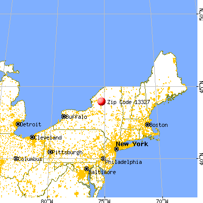 Croghan, NY (13327) map from a distance