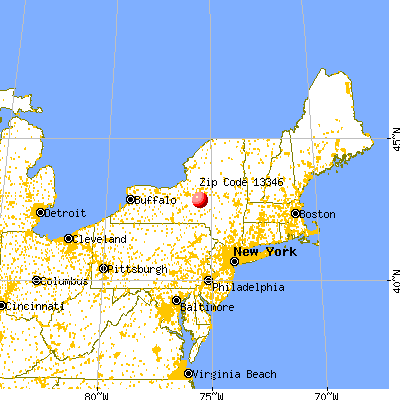 Hamilton, NY (13346) map from a distance
