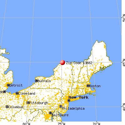 Massena, NY (13662) map from a distance