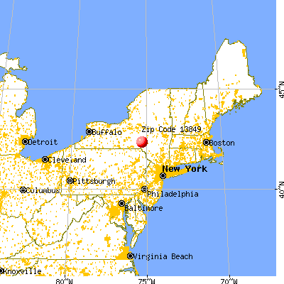 Unadilla, NY (13849) map from a distance