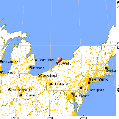 Barker, NY (14012) map from a distance