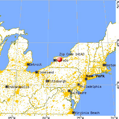 Stafford, NY (14143) map from a distance