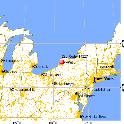 Cheektowaga, NY (14227) map from a distance