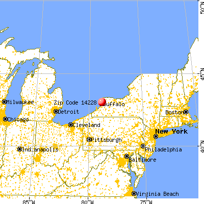University at Buffalo, NY (14228) map from a distance